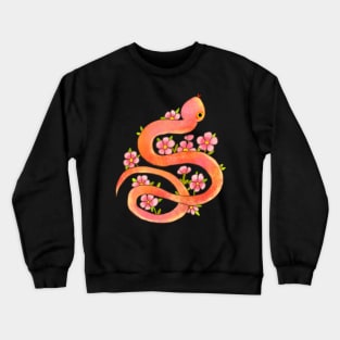 watercolor snake with flowers Crewneck Sweatshirt